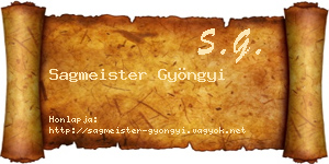 Sagmeister Gyöngyi névjegykártya